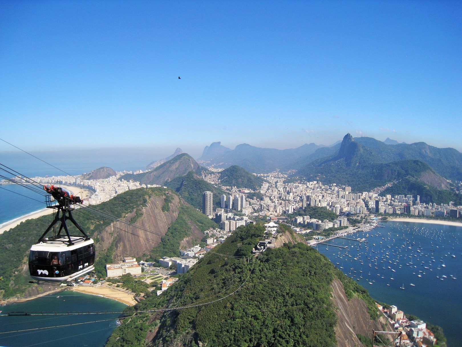 Imagem da paisagem com o bondinho do Pão de açucar